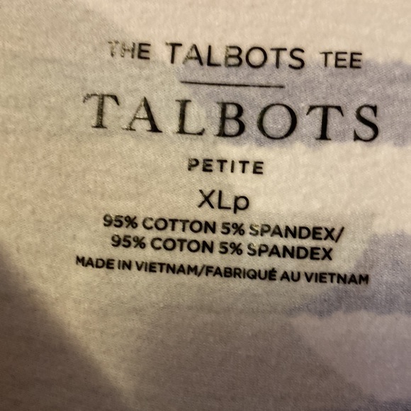 3/$15 The Talbots Tee short sleeves with blue and white stripes and flowers - Picture 3 of 7